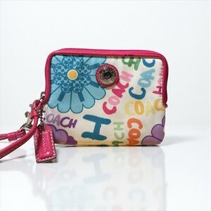 Coach Vintage Scribble Multicolor Small Wristlet